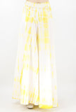 Summer Yellow And White Tie And Dye Cotton Palazzo