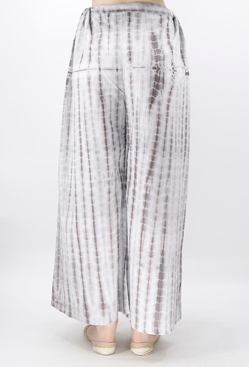 White And Black Tie And Dye Cotton Palazzo