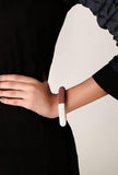Deep Brown. Orange & White Beaded Bracelet