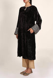 Black Velvet Gota Work Chenille Phiran