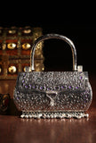 Qafila Silver Plated Brass Box Clutch Bag (7.5