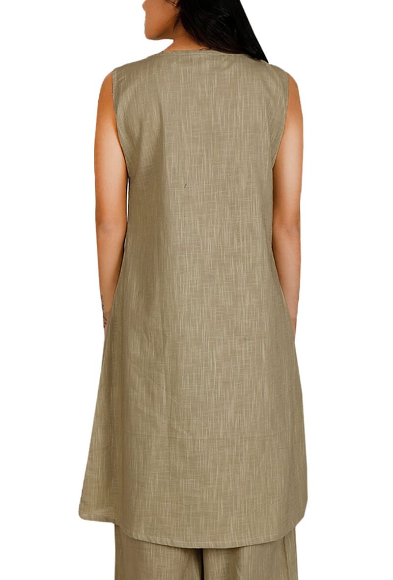 Beige Pure Cotton Kurta