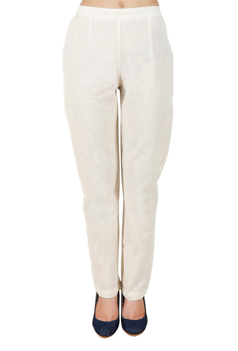 Off White Cotton Pants