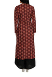 Set Of Brown Ajrakh Cotton Kurta And Palazzo