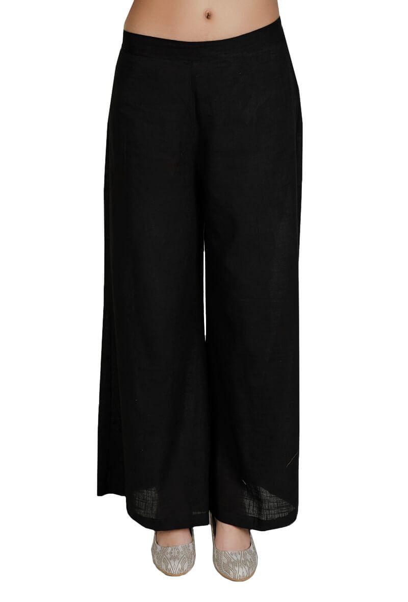 Set Of Brown Ajrakh Cotton Kurta And Palazzo