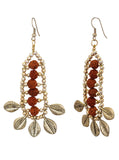 Rudraksha Earrings With Leaf Adornments