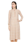 Set Of Tawny Georgette Chikankari Kurta And Shantoon Churidaar