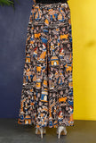 Black And Mustard Kalamkari Cotton Palazzo