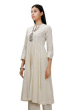 Set of Off-White Cross Stitch cotton Anarkali And Palazzo