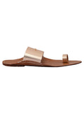 Rose Gold Metallic Genuine Leather Kolhapuri Chappals