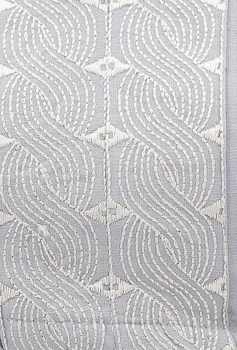 Collared Blouse With Off-White Kantha Embroidery