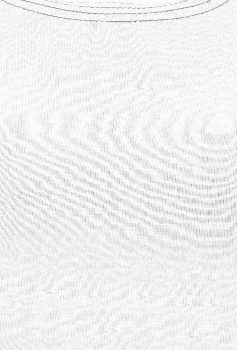 White Blouse With Green Kantha Sleeves