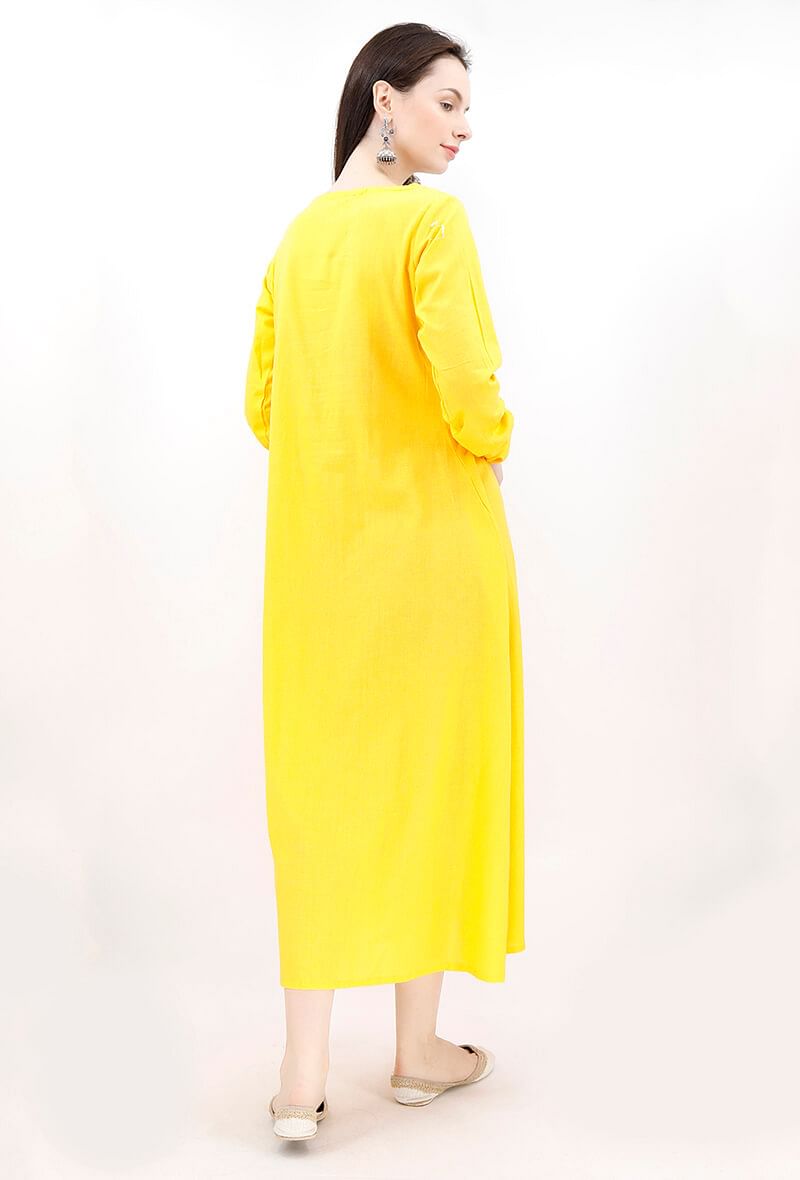 Marigold Yellow Angrakha Maxi Dress