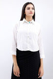 White Schiffli Cotton Shirt