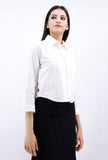 White Schiffli Cotton Shirt