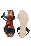 Adra Light Black kalamkari Sole Sandals