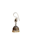 Yellow Stone Engraved Brass Jhumkas