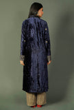 Blue Chenille Zari Embroidered Phiran
