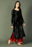 Black Chenille Zari Embroidered Phiran