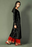 Black Chenille Zari Embroidered Phiran