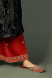 Black Chenille Zari Embroidered Phiran