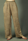 Blue And Grey Ajrakh Striped Modal Silk Palazzos