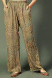 Blue And Grey Ajrakh Striped Modal Silk Palazzos