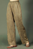 Blue And Grey Ajrakh Striped Modal Silk Palazzos