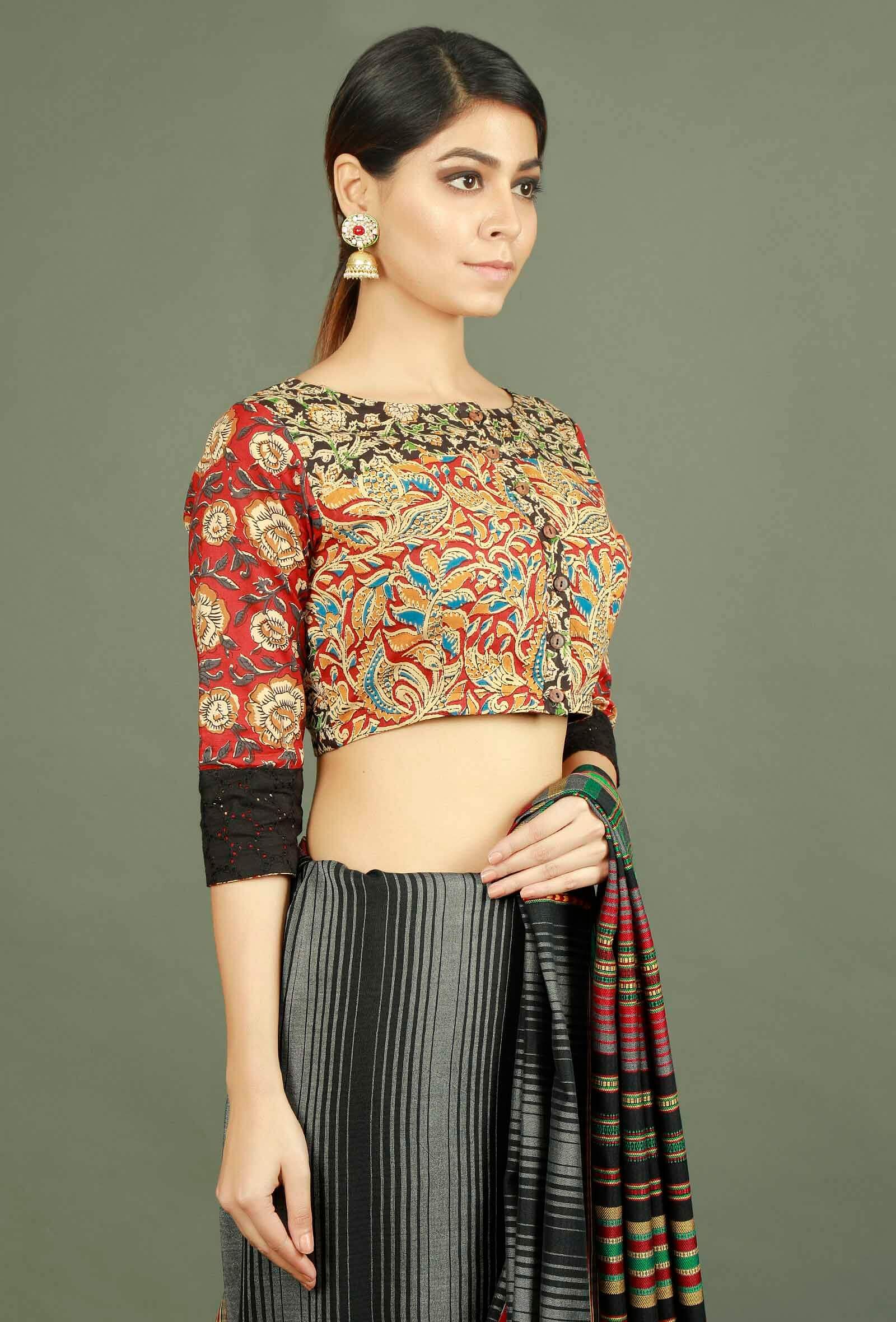 Kalamkari Patchwork Pure Cotton Blouse