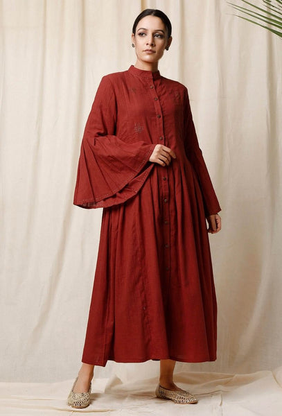 レア dosa Long Tunisian tunic(iron indig) TJORI Gerua Box Pleated