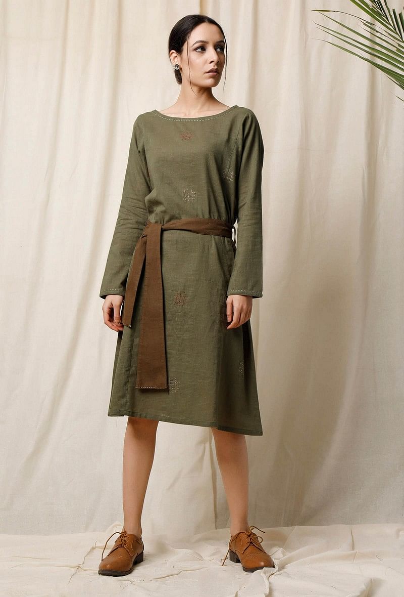 Devdar Cotton Slub Phiran Dress
