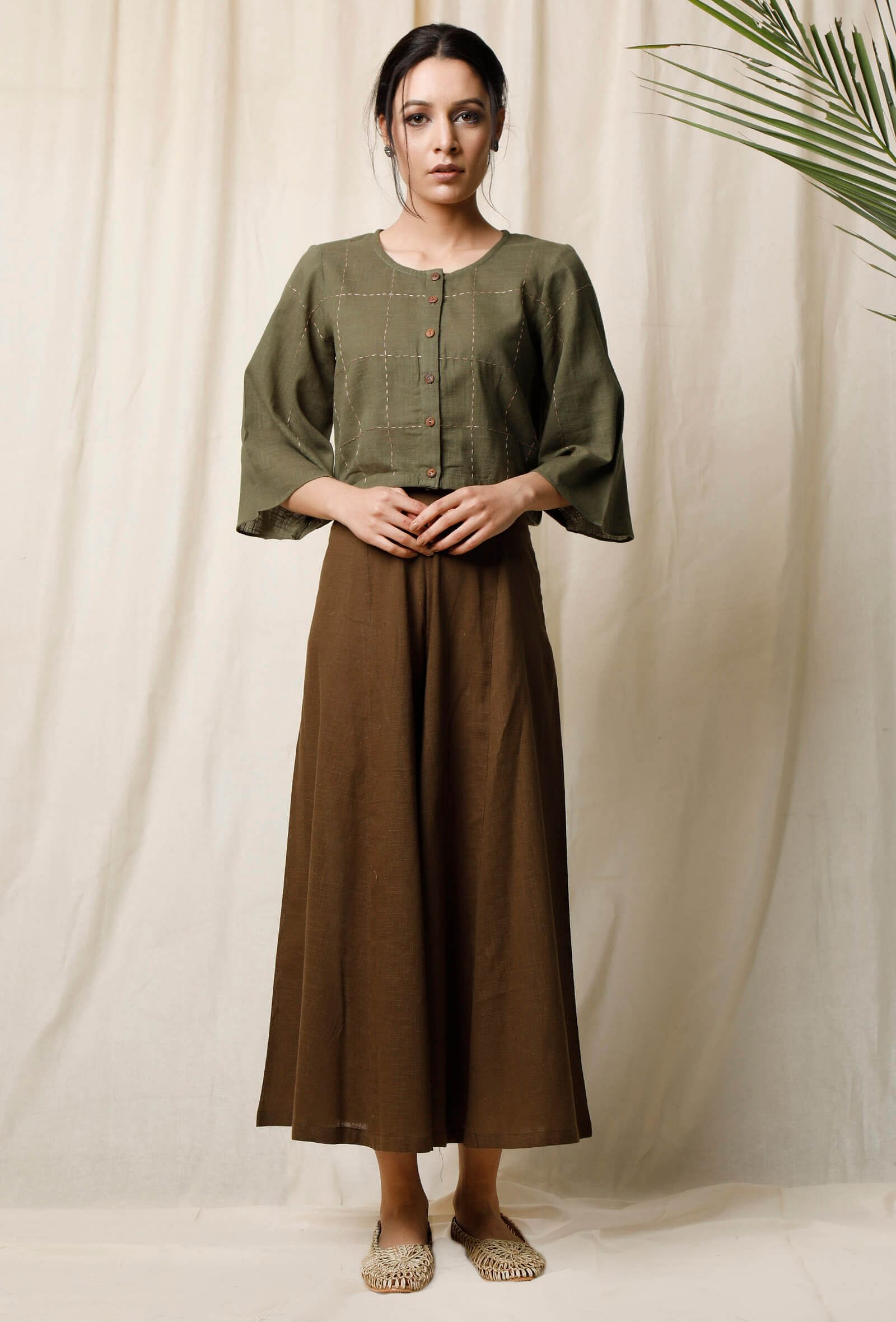 Light Green Cotton Slub Blouse