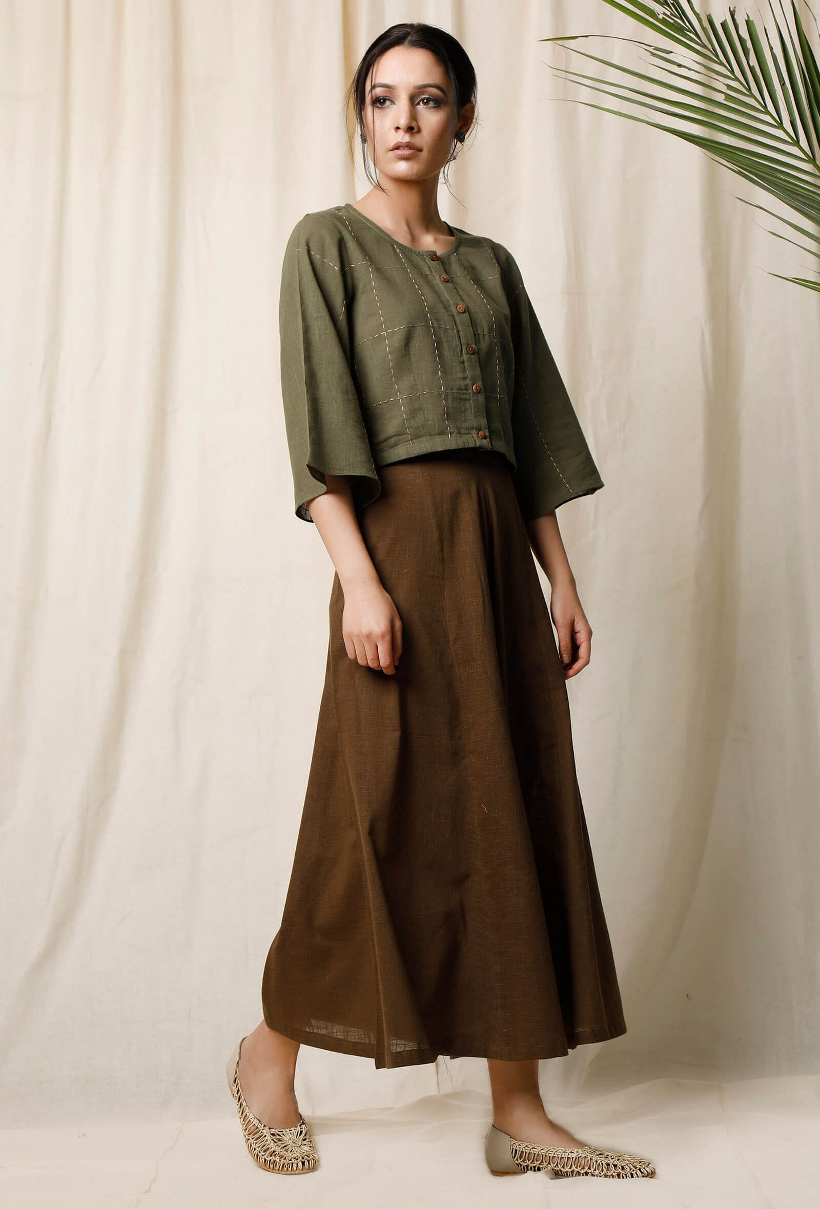 Light Green Cotton Slub Blouse