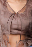 Mud Brown Organza Blouse