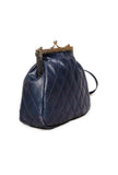 Navy Quilted Cruelty-Free Leather Bag