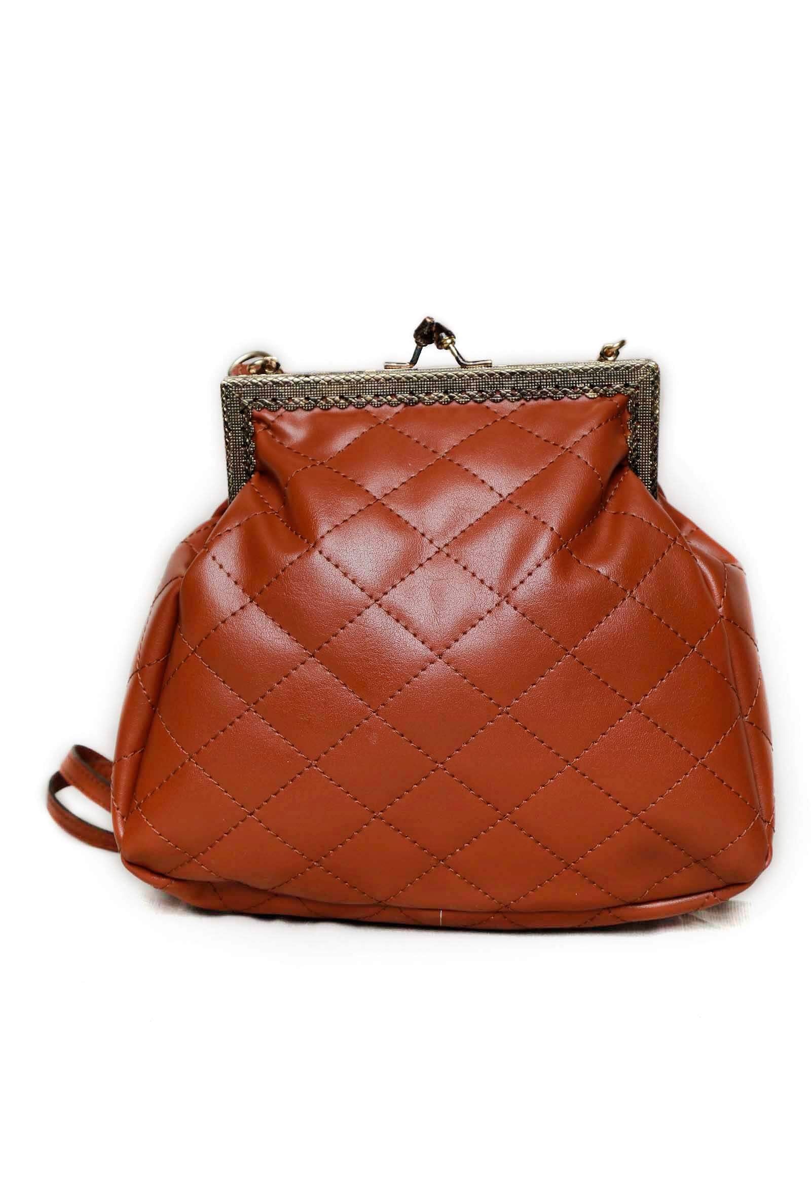 Quilted Tan Cruelty-Free Leather Bag