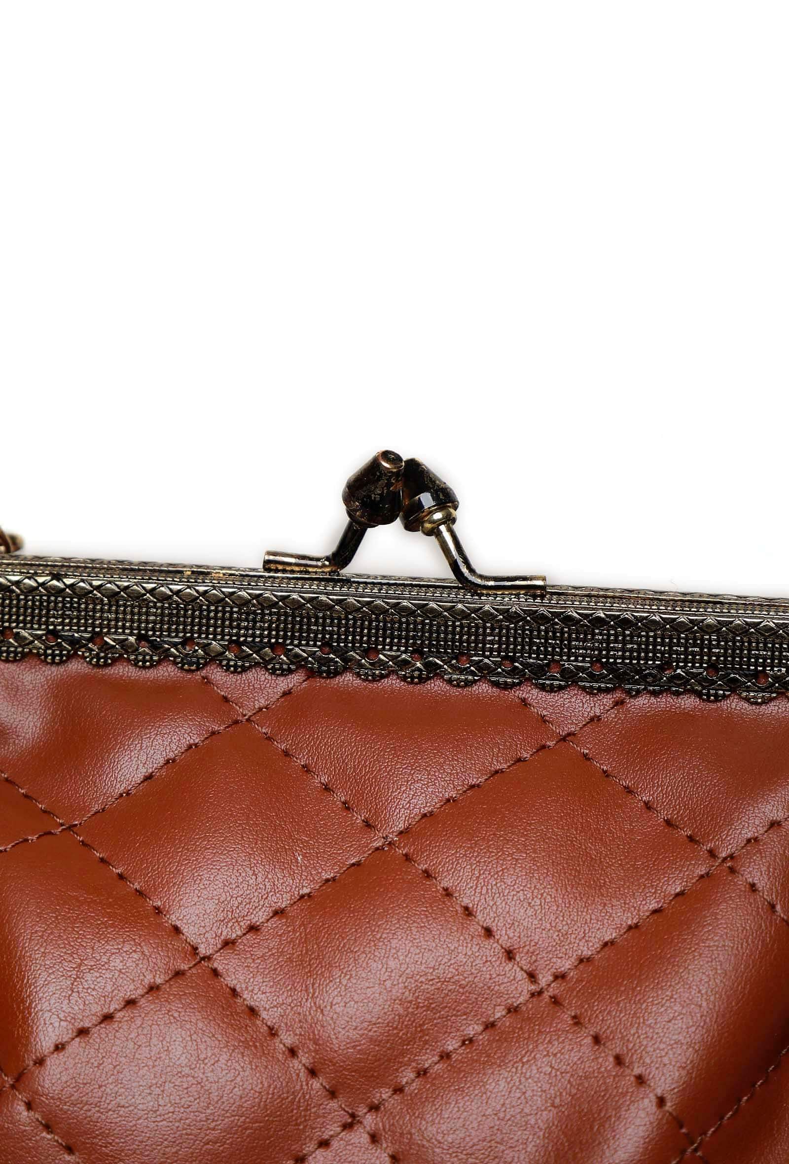 Quilted Tan Cruelty-Free Leather Bag