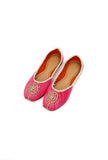 Falak Pink Raw Silk Zardozi Juttis