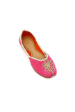 Falak Pink Raw Silk Zardozi Juttis