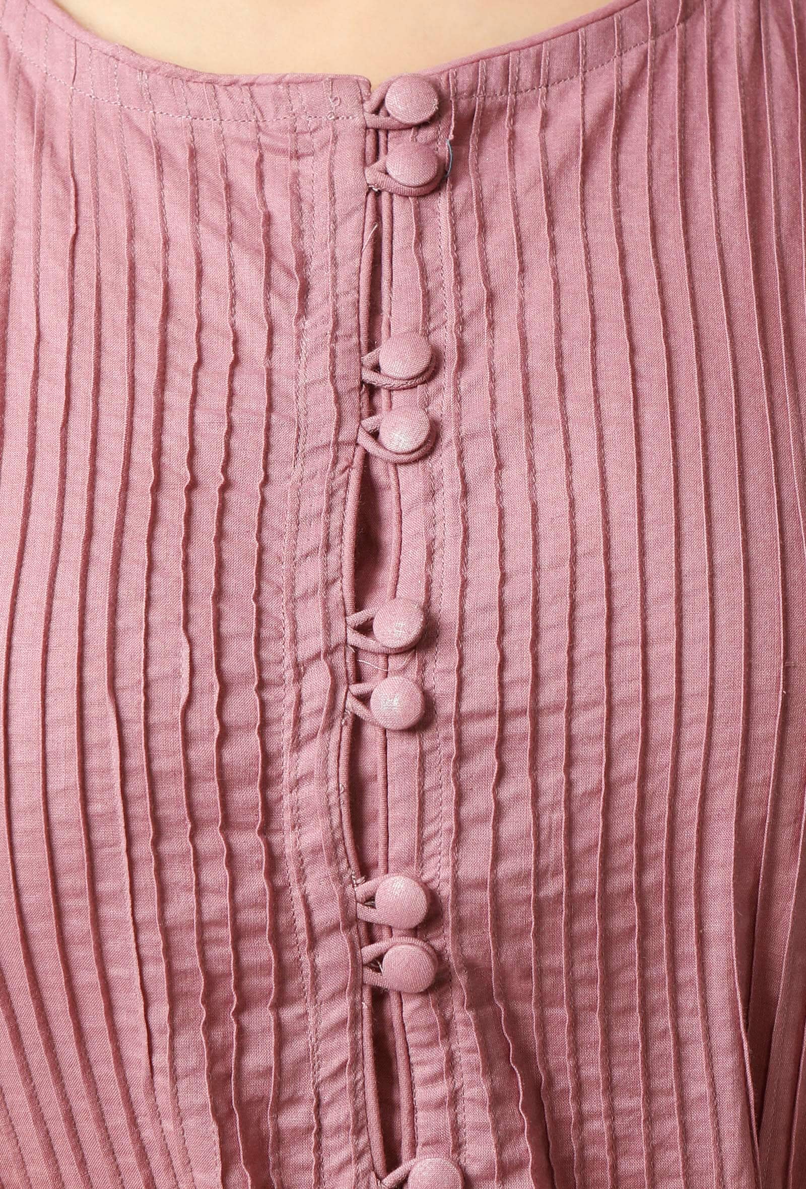 Vibrant violet cotton kurta with a contemporary cut and subtle embroidery