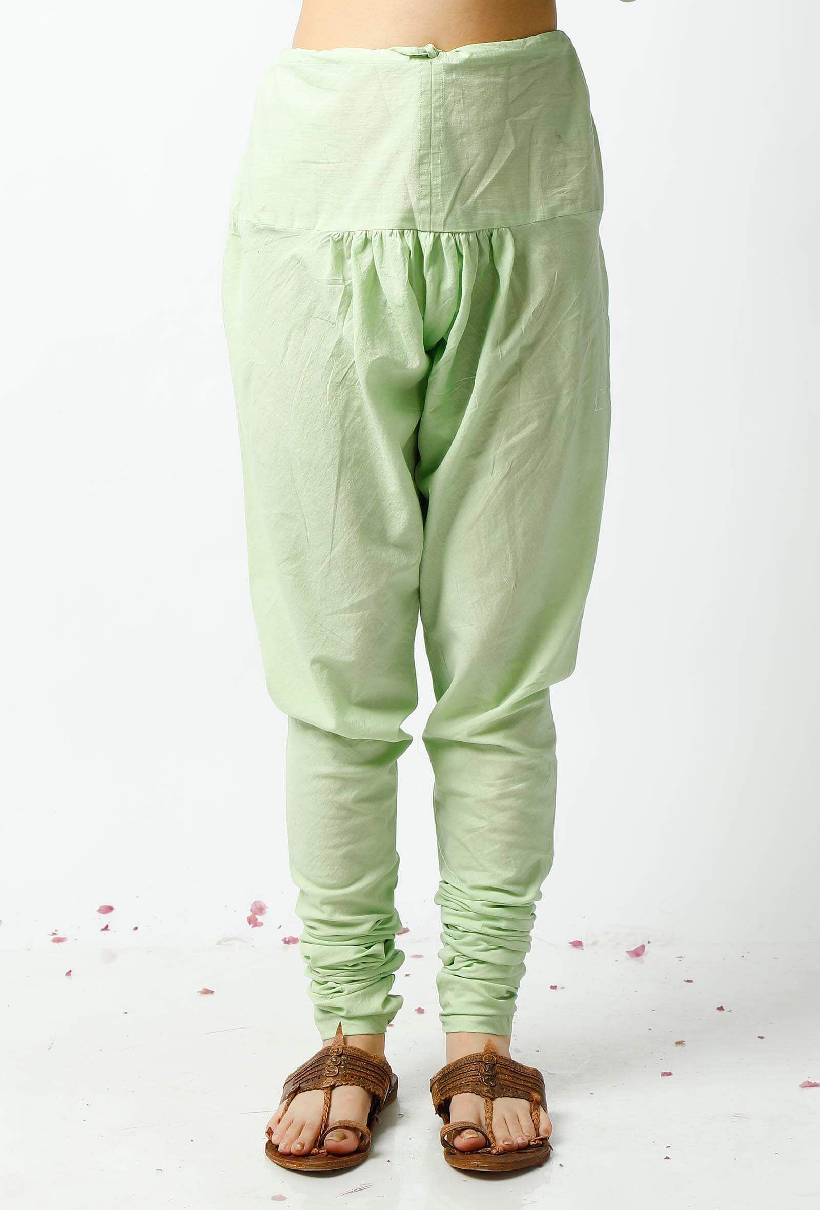 Set of 2: The Cheeky Light Green Cotton Kurta Matched with Light Green Cotton Chooridar