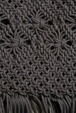 Grey Macrame Woven Sling Bag With Cruelty-Free Leather  Pouch