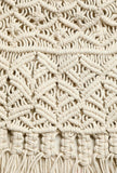 White Macrame Woven Bag With Cruelty-Free Leather  Pouch