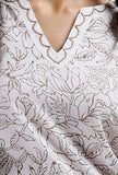 White And Brown Hand Block Printed Cotton Kurta