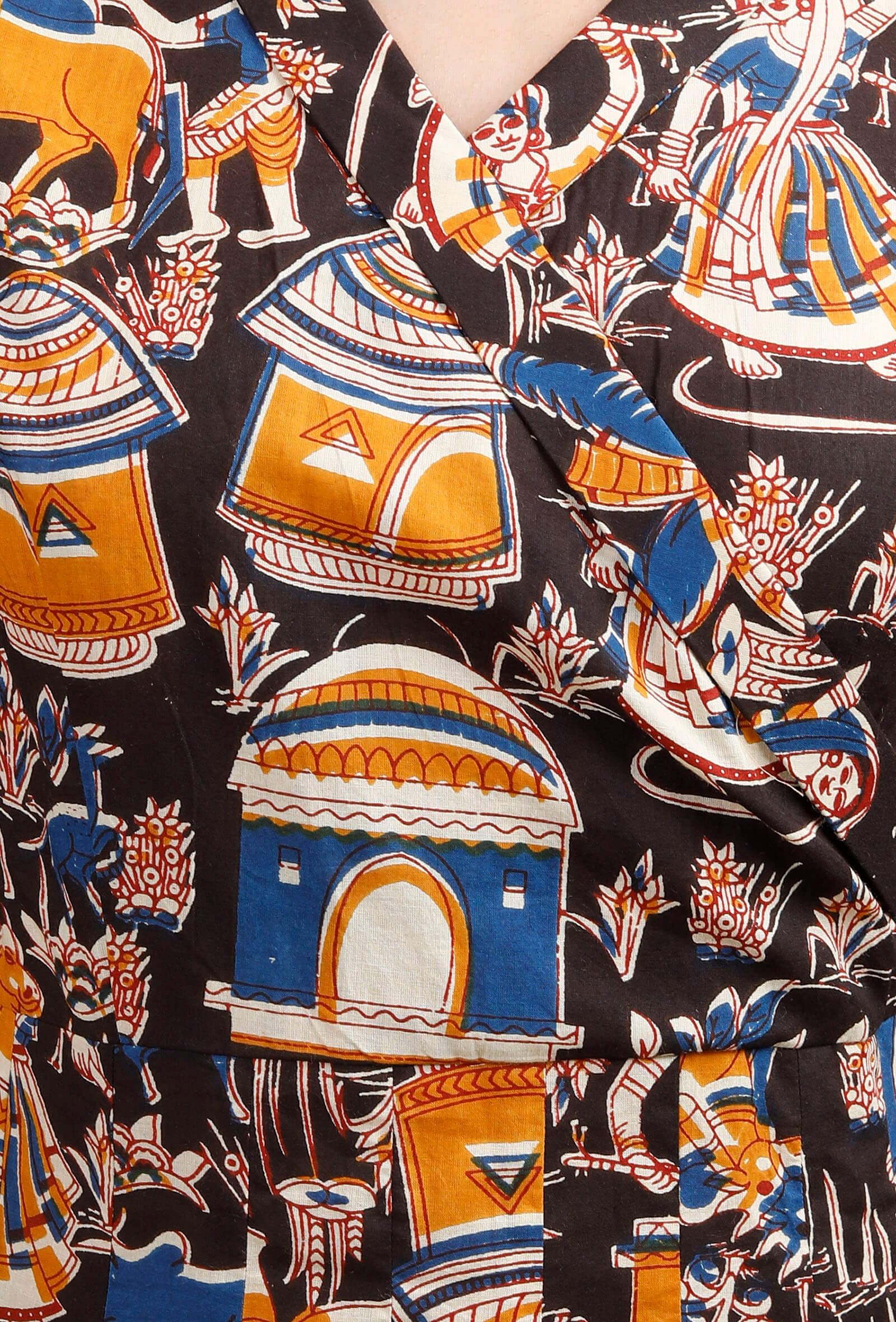 Pure cotton block-printed anarkali
