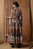 Three-tone Kalamkari cotton kurta