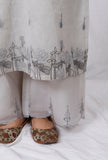 Grey Embroidered Organdy Kurta