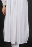 White Cotton Kurta With Zari Stitch Lines