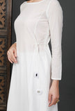 Side Dori White Soya Cotton Kurta