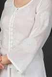 White Embroidered Front Open Kurta